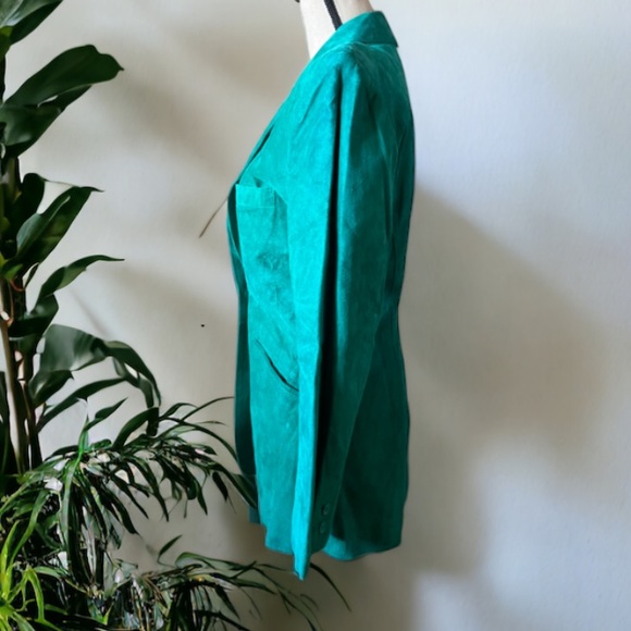 Bagatelle Green Genuine Suede Blazer Size 6 - Picture 4 of 9